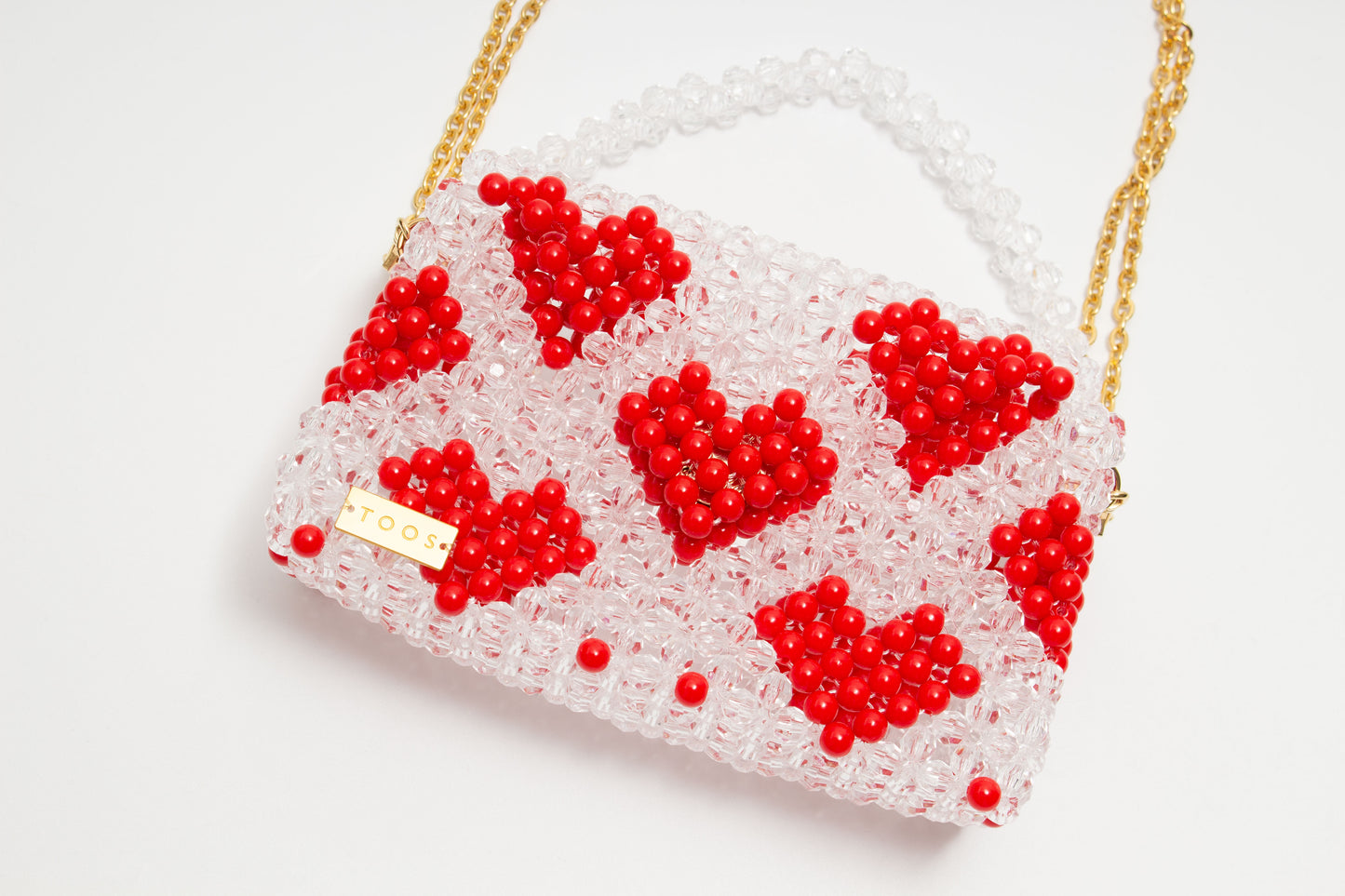 three way chain bag big（heart red）