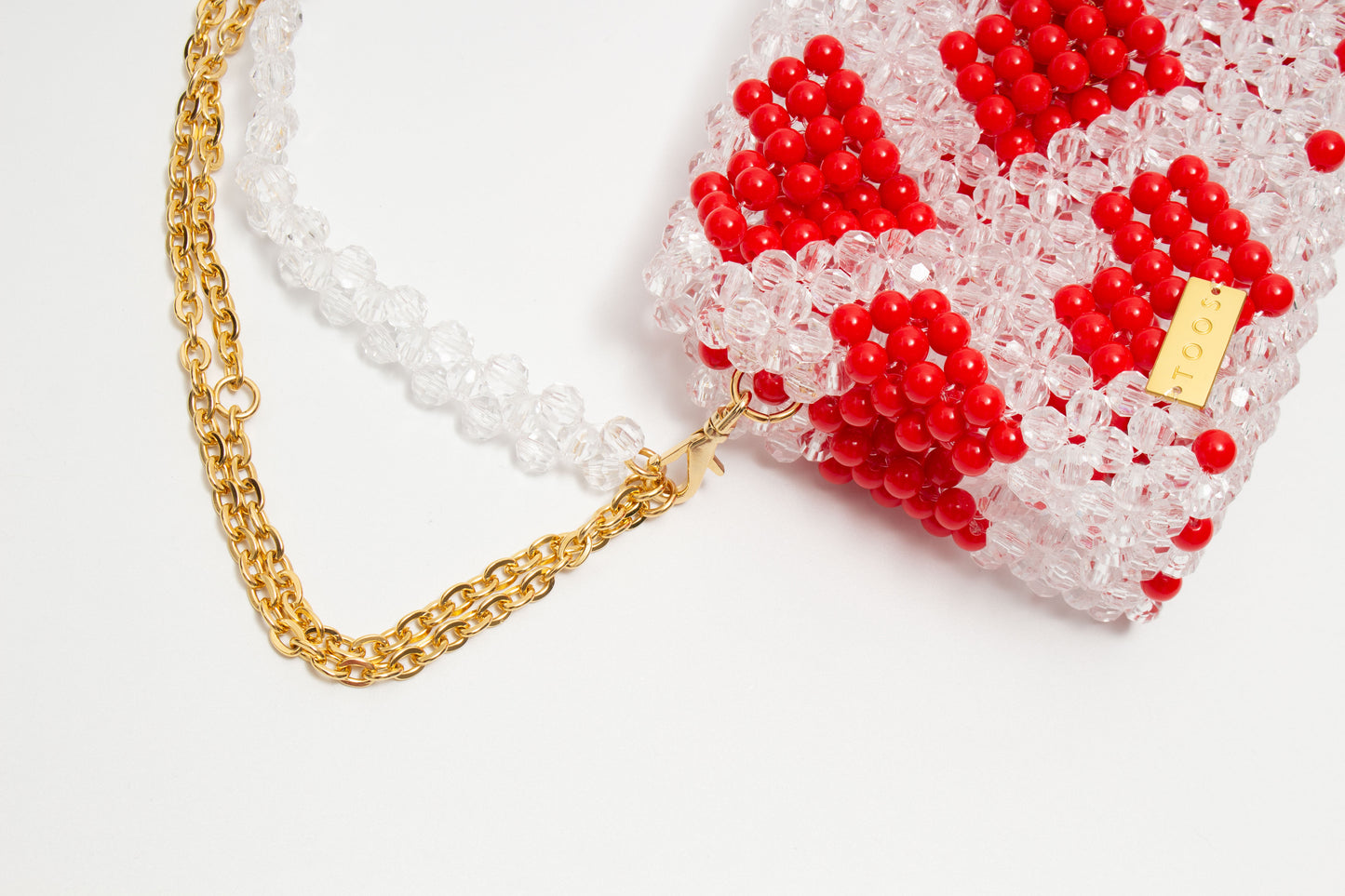 three way chain bag big（heart red）