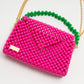 three way chain bag big（vivid pink）