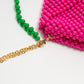 three way chain bag big（vivid pink）