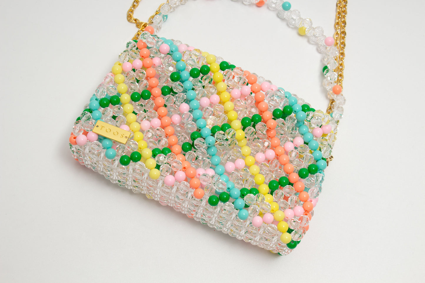 three way chain bag big（clear checked）