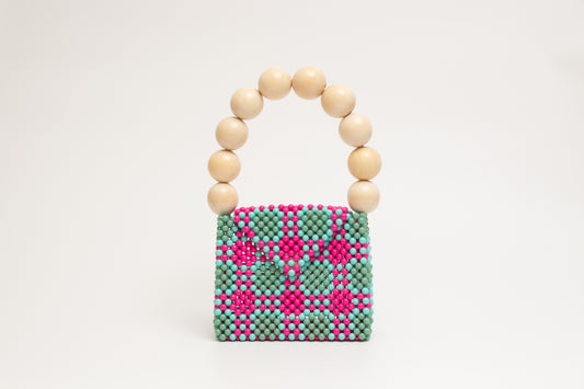 【2/25 20:00-販売】wood ball hand bag（pink green blue）