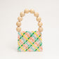 wood ball hand bag（clear checked）