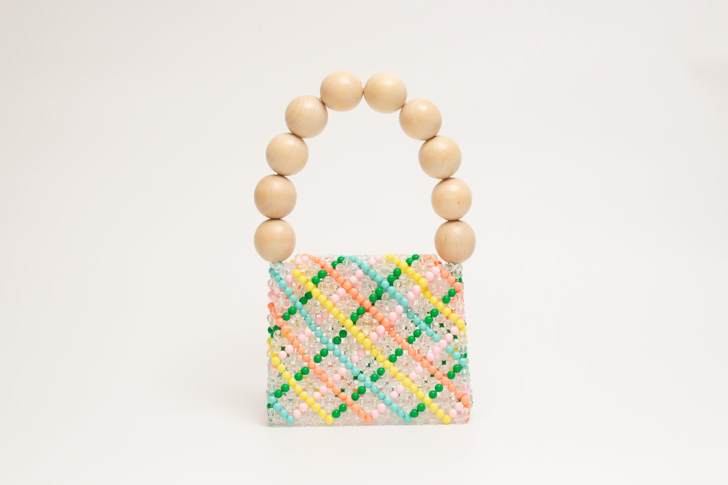 wood ball hand bag（clear checked）