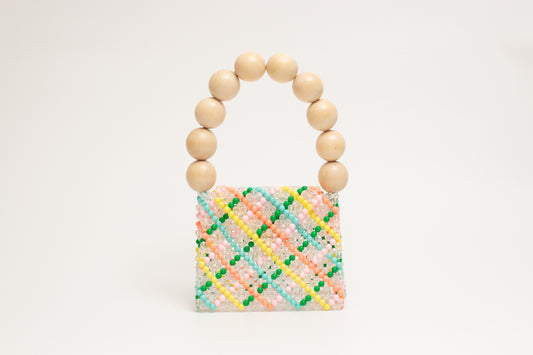 wood ball hand bag（clear checked）