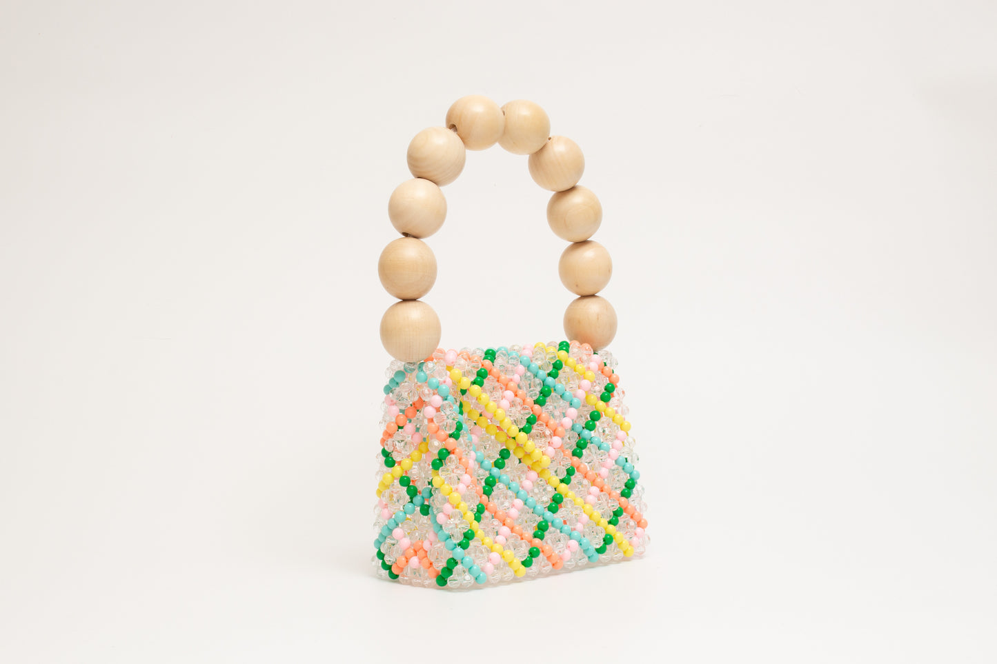 wood ball hand bag（clear checked）