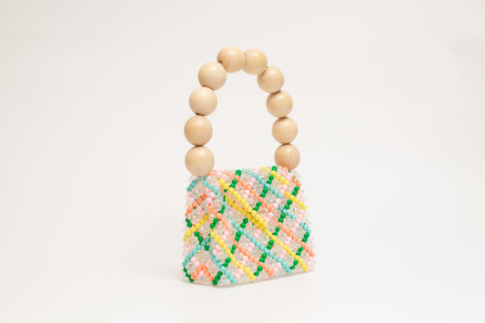 wood ball hand bag（clear checked）