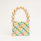 wood ball hand bag（clear checked）