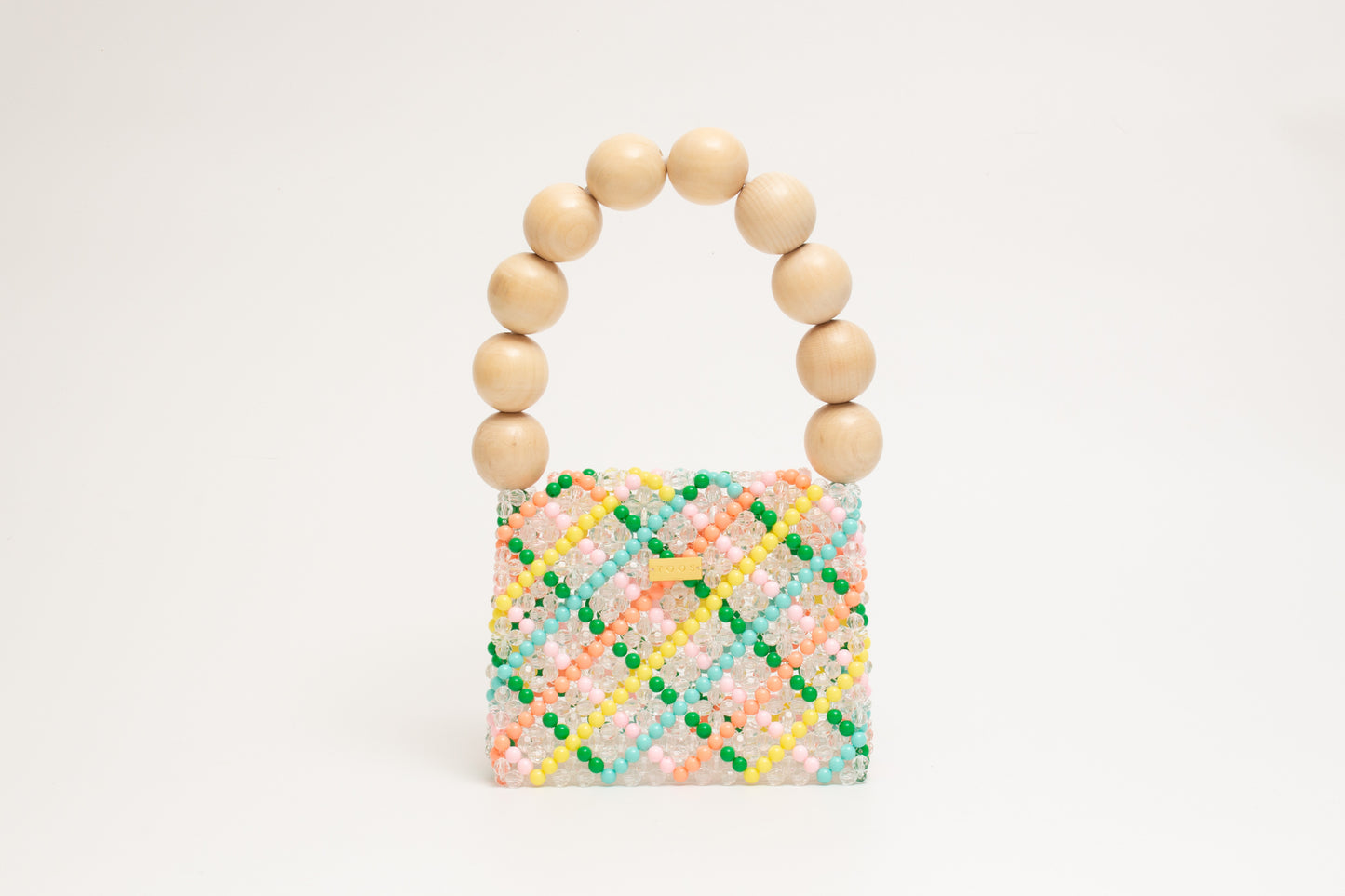 wood ball hand bag（clear checked）