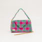 three way chain bag big（pink green blue）
