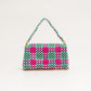 three way chain bag big（pink green blue）