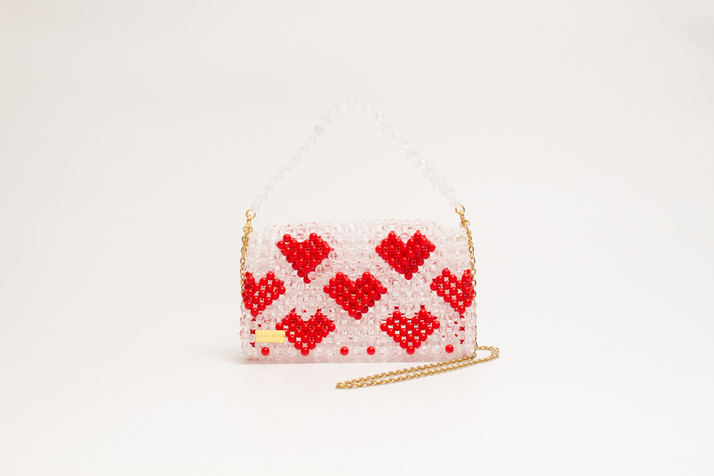 three way chain bag big（heart red）