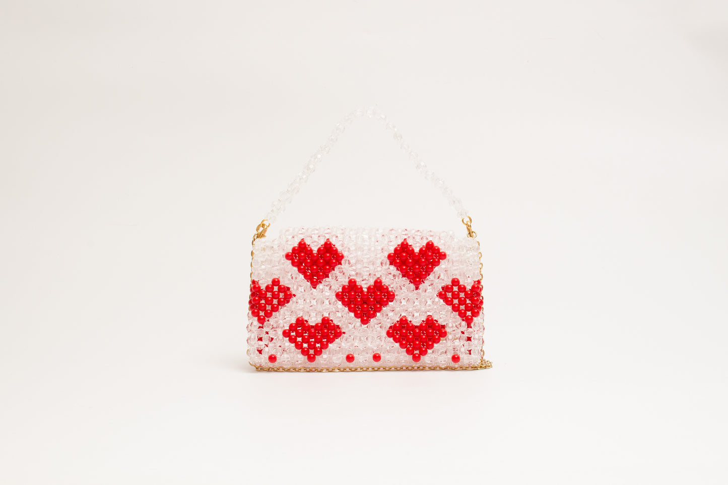 three way chain bag big（heart red）