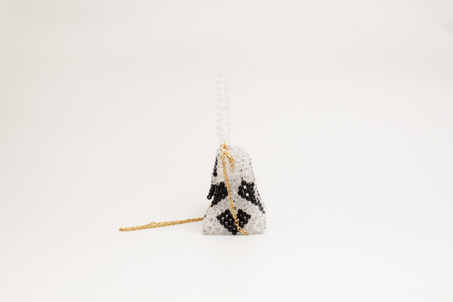 three way chain bag big（heart black)