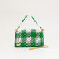 three way chain bag big（green checked）
