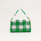 three way chain bag big（green checked）