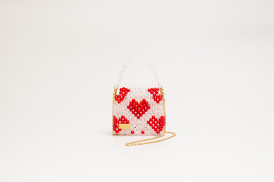 three way chain bag mini（heart red）