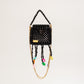 three way chain bag mini（flower black）