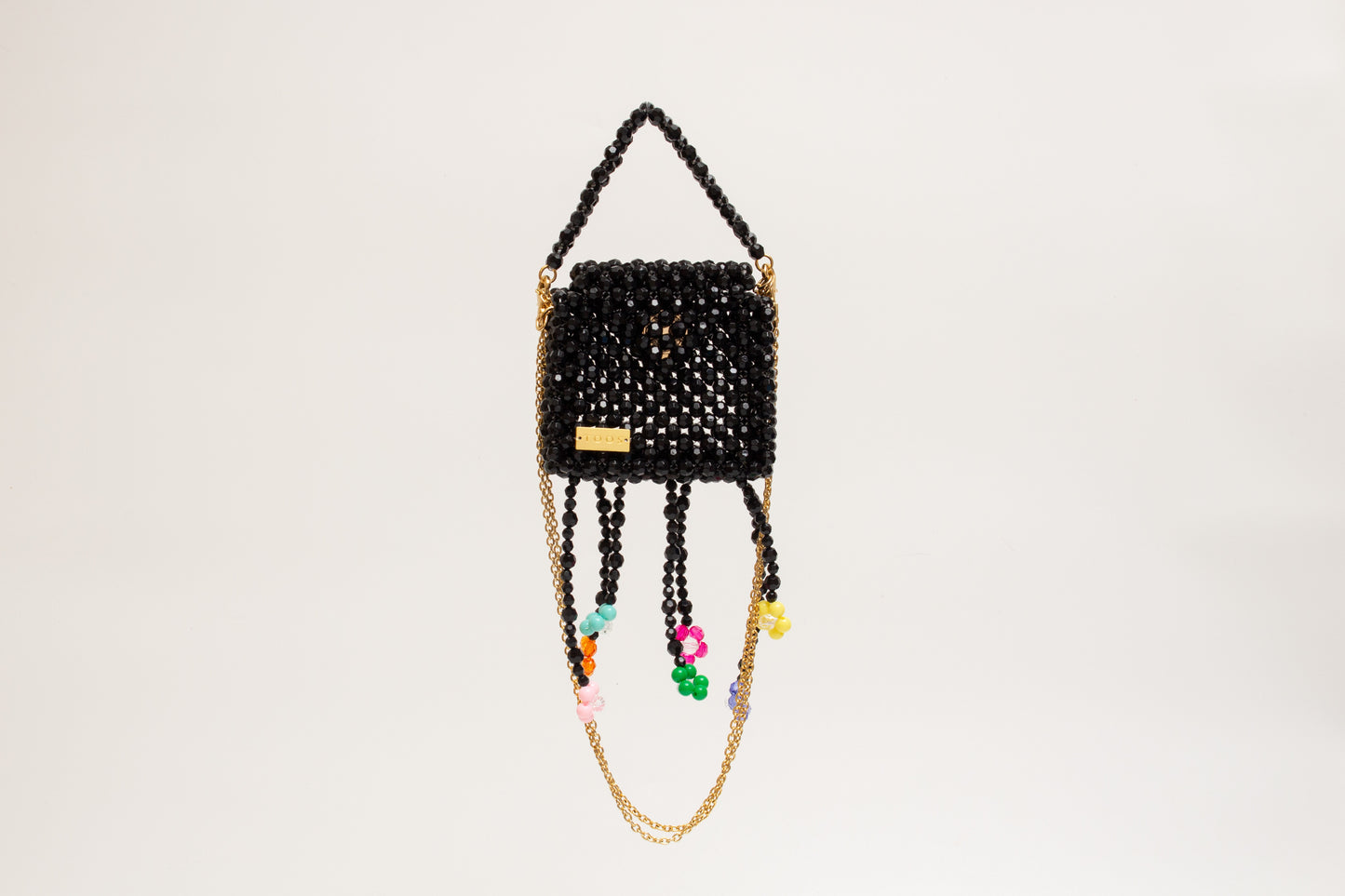 three way chain bag mini（flower black）
