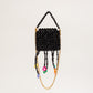 three way chain bag mini（flower black）