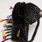 flower hand bag（black）