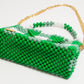 three way chain bag big（green checked）