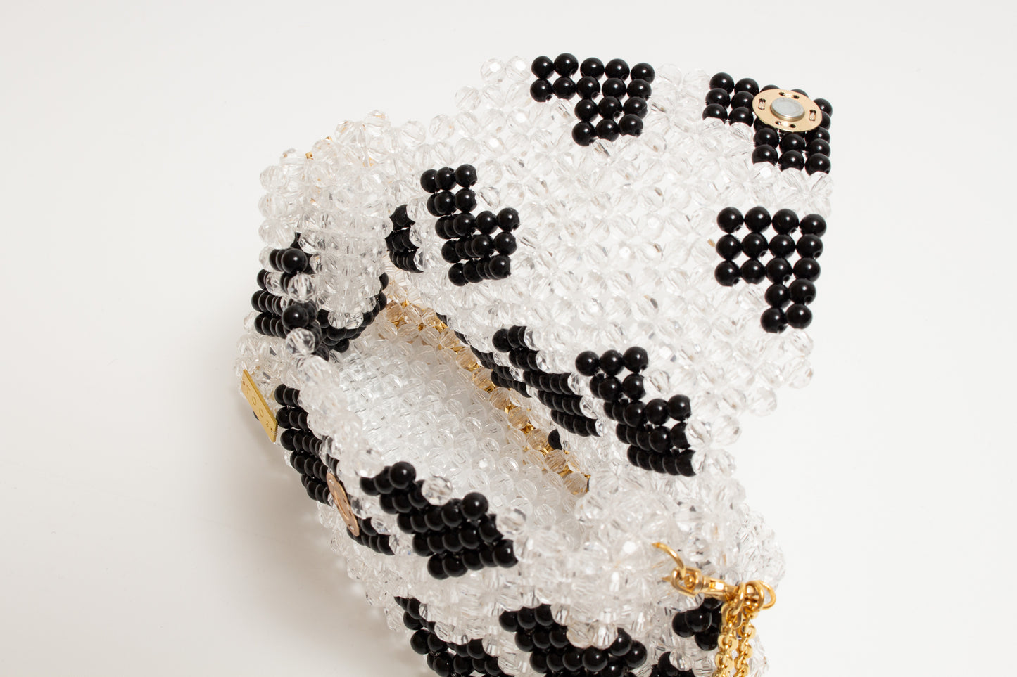 three way chain bag big（heart black)