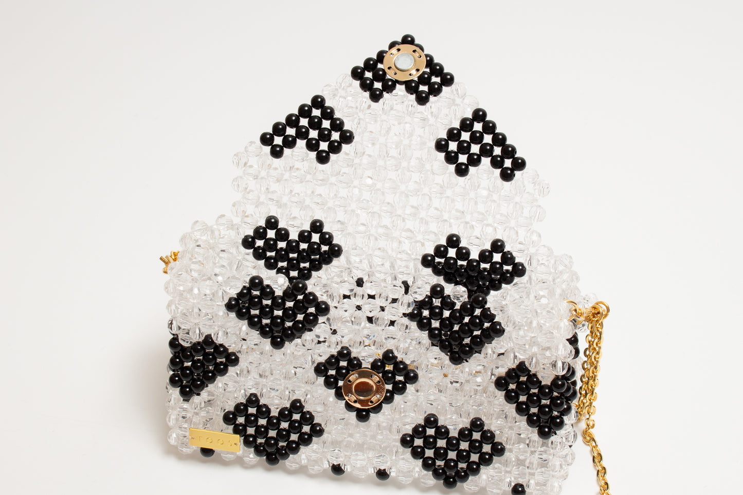 three way chain bag big（heart black)