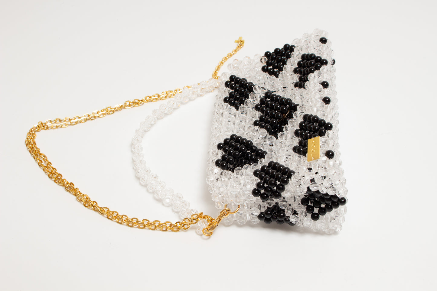 three way chain bag big（heart black)