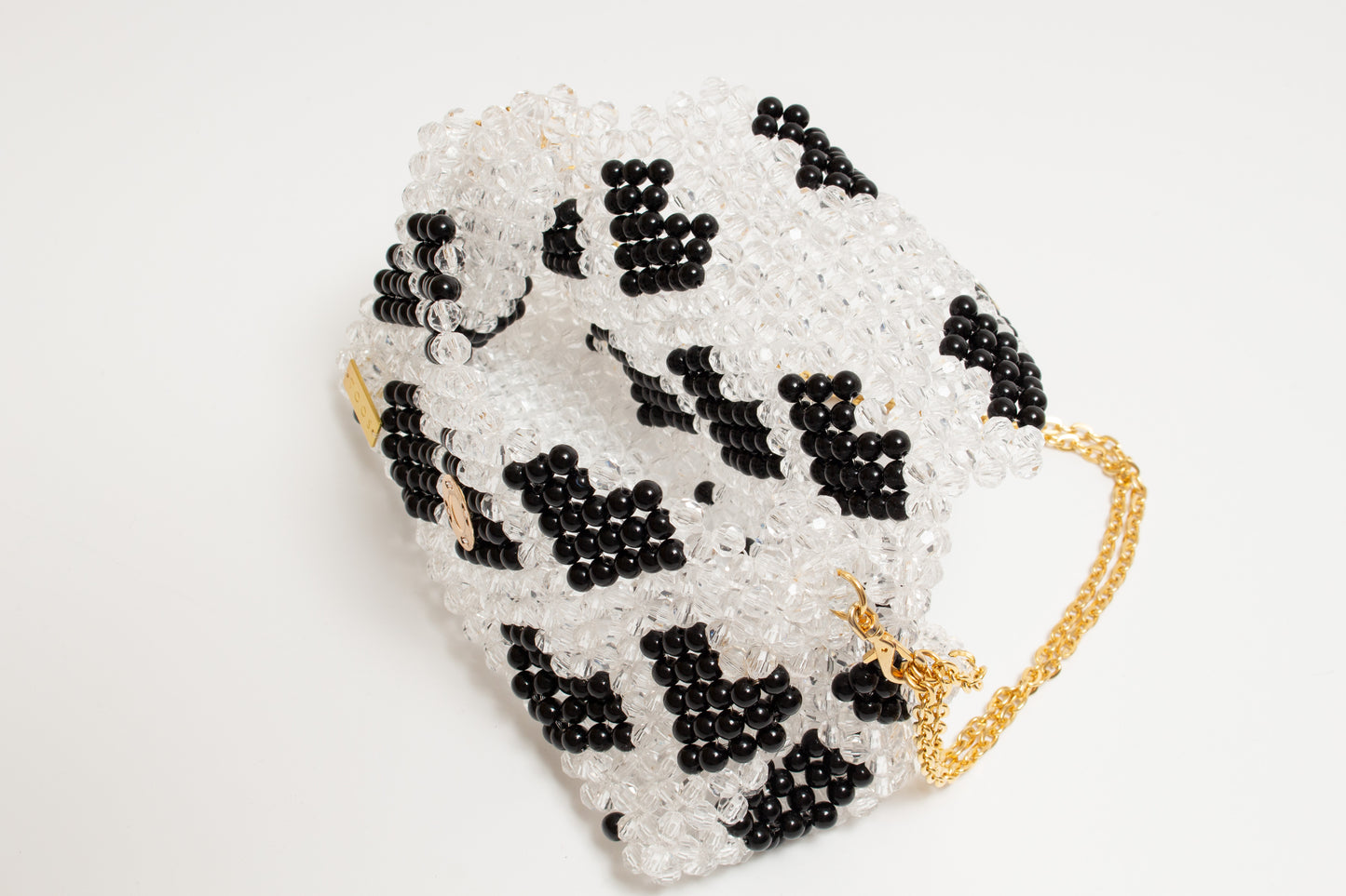 three way chain bag big（heart black)