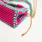 three way chain bag big（pink green blue）