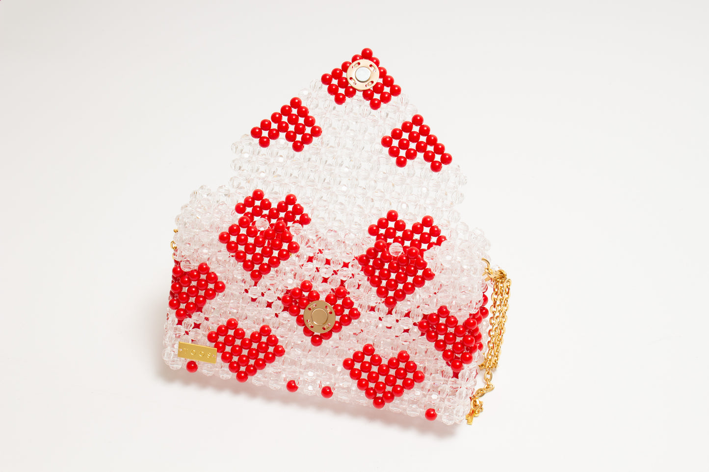 three way chain bag big（heart red）