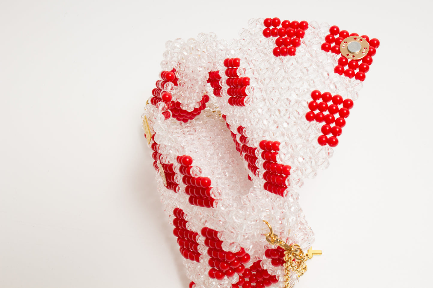 three way chain bag big（heart red）