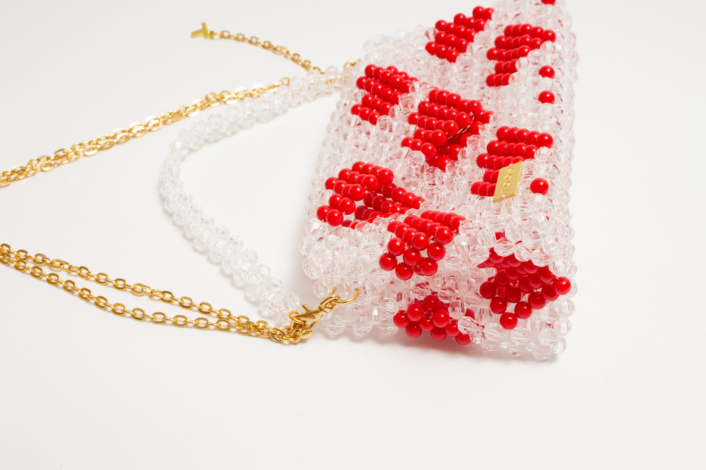 three way chain bag big（heart red）