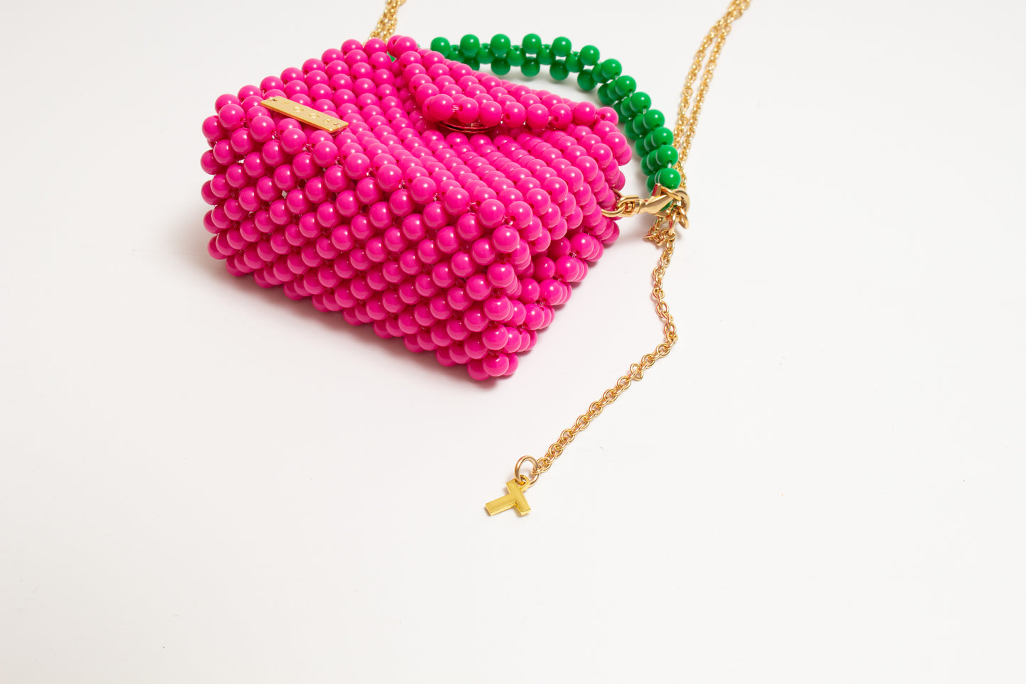 three way chain bag mini（vivid pink）