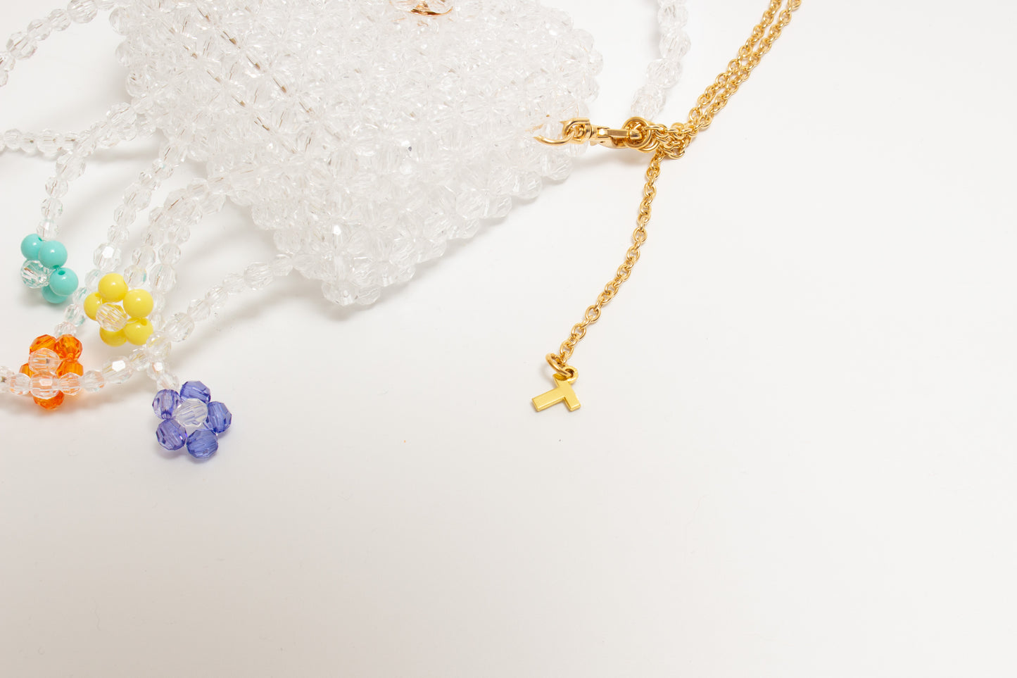 three way chain bag mini（flower clear）