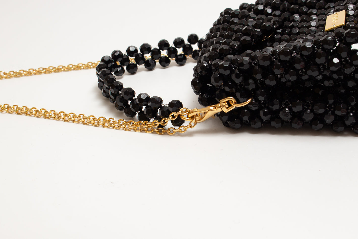 three way chain bag mini（flower black）