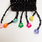 three way chain bag mini（flower black）