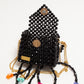 three way chain bag mini（flower black）