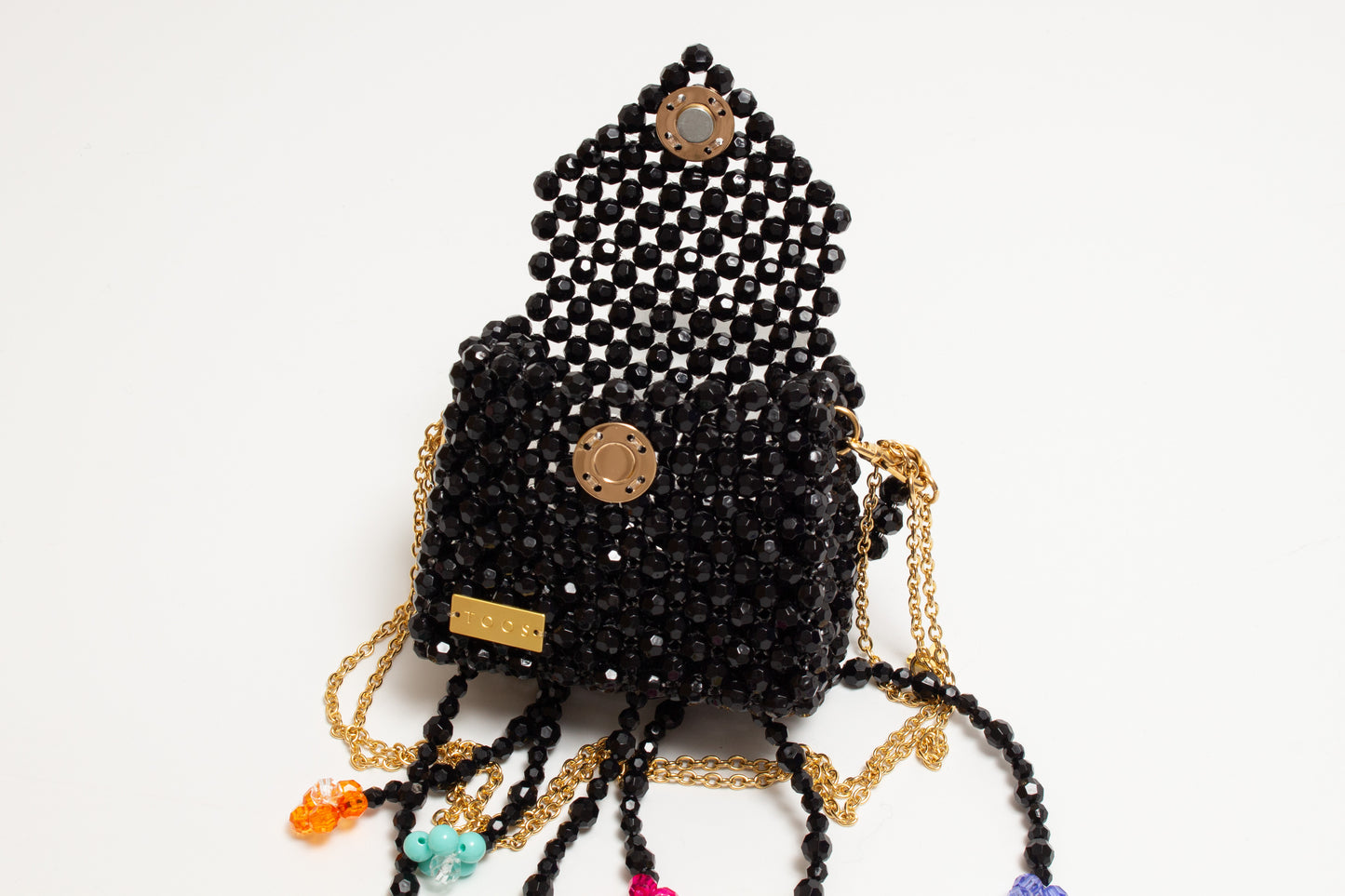 three way chain bag mini（flower black）