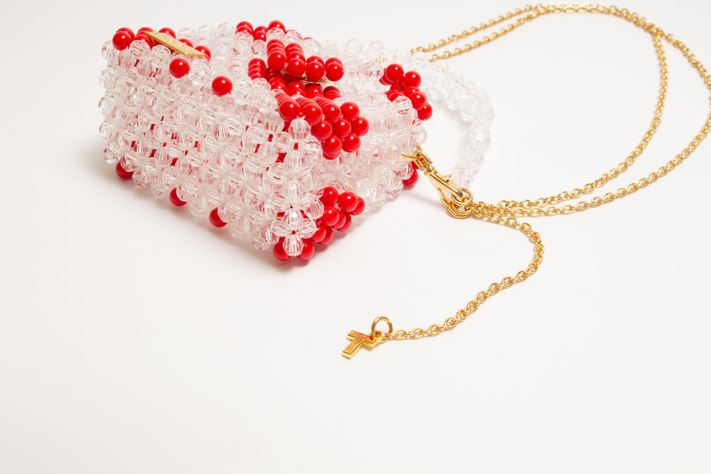 three way chain bag mini（heart red）