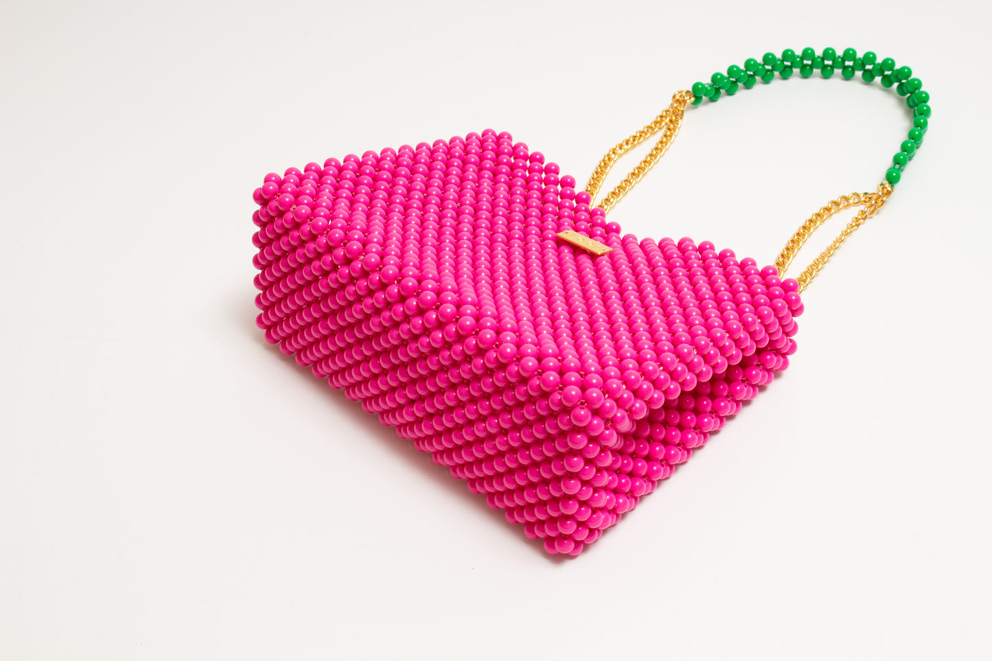 chain handbag（vivid pink）