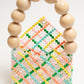 wood ball hand bag（clear checked）
