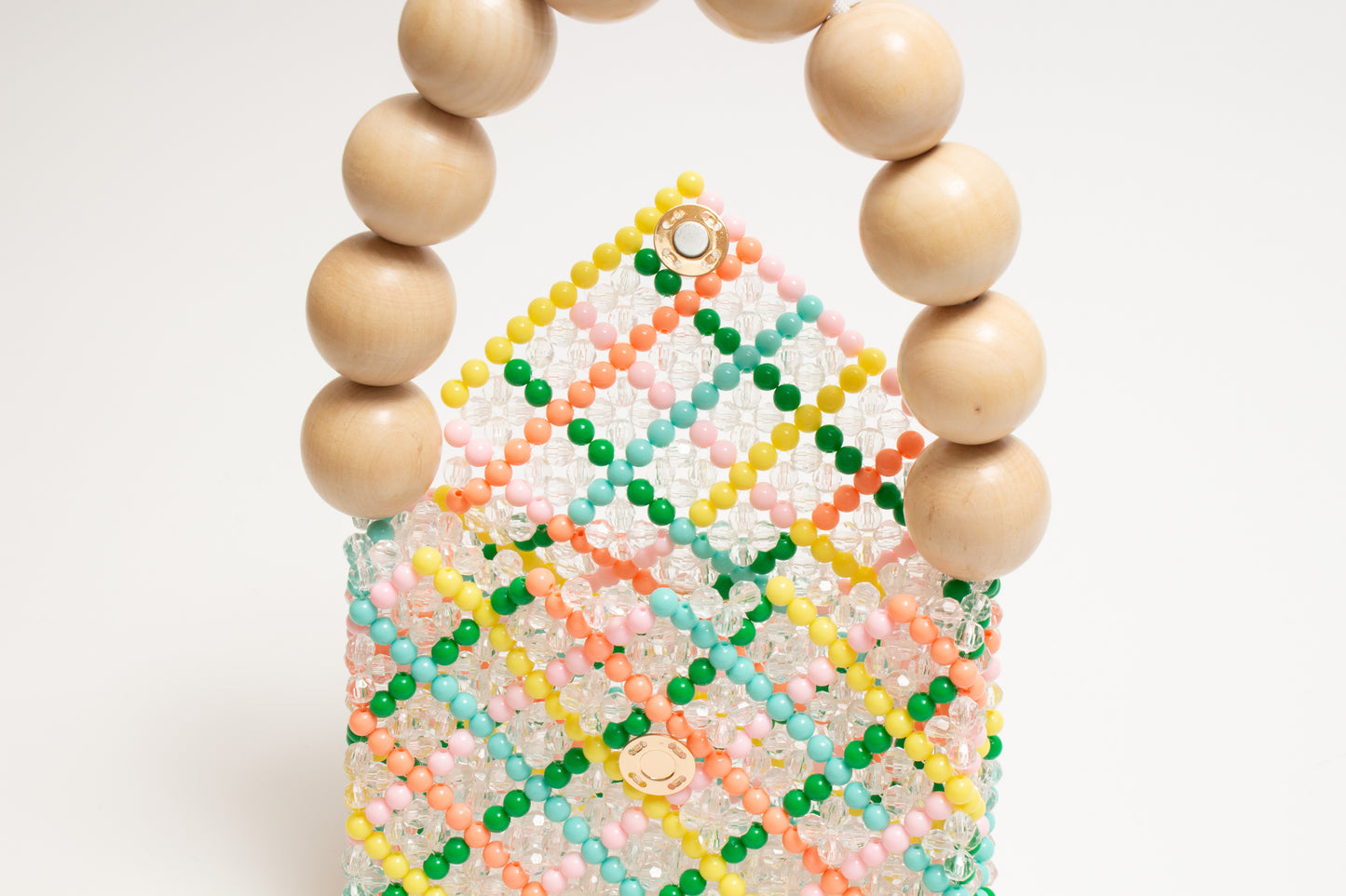 wood ball hand bag（clear checked）