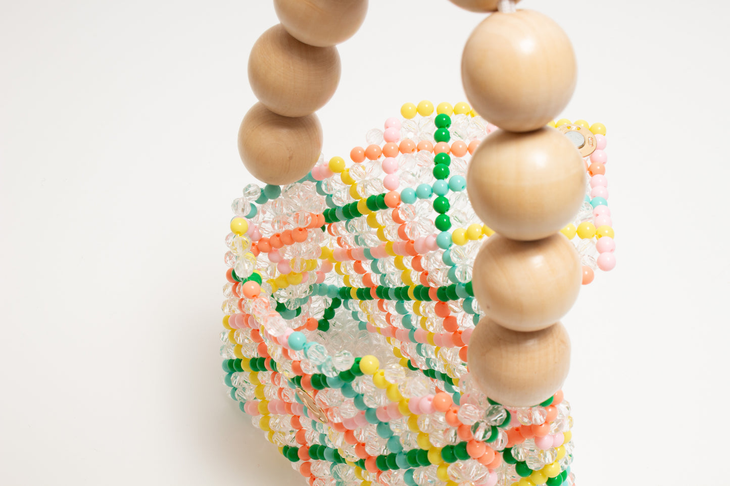 wood ball hand bag（clear checked）