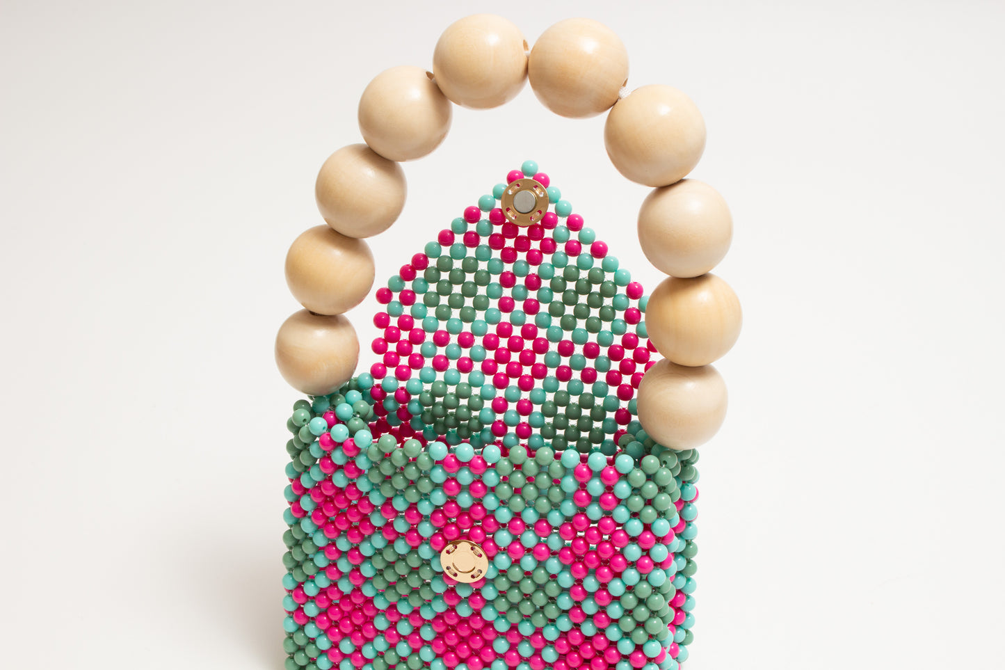 【2/25 20:00-販売】wood ball hand bag（pink green blue）