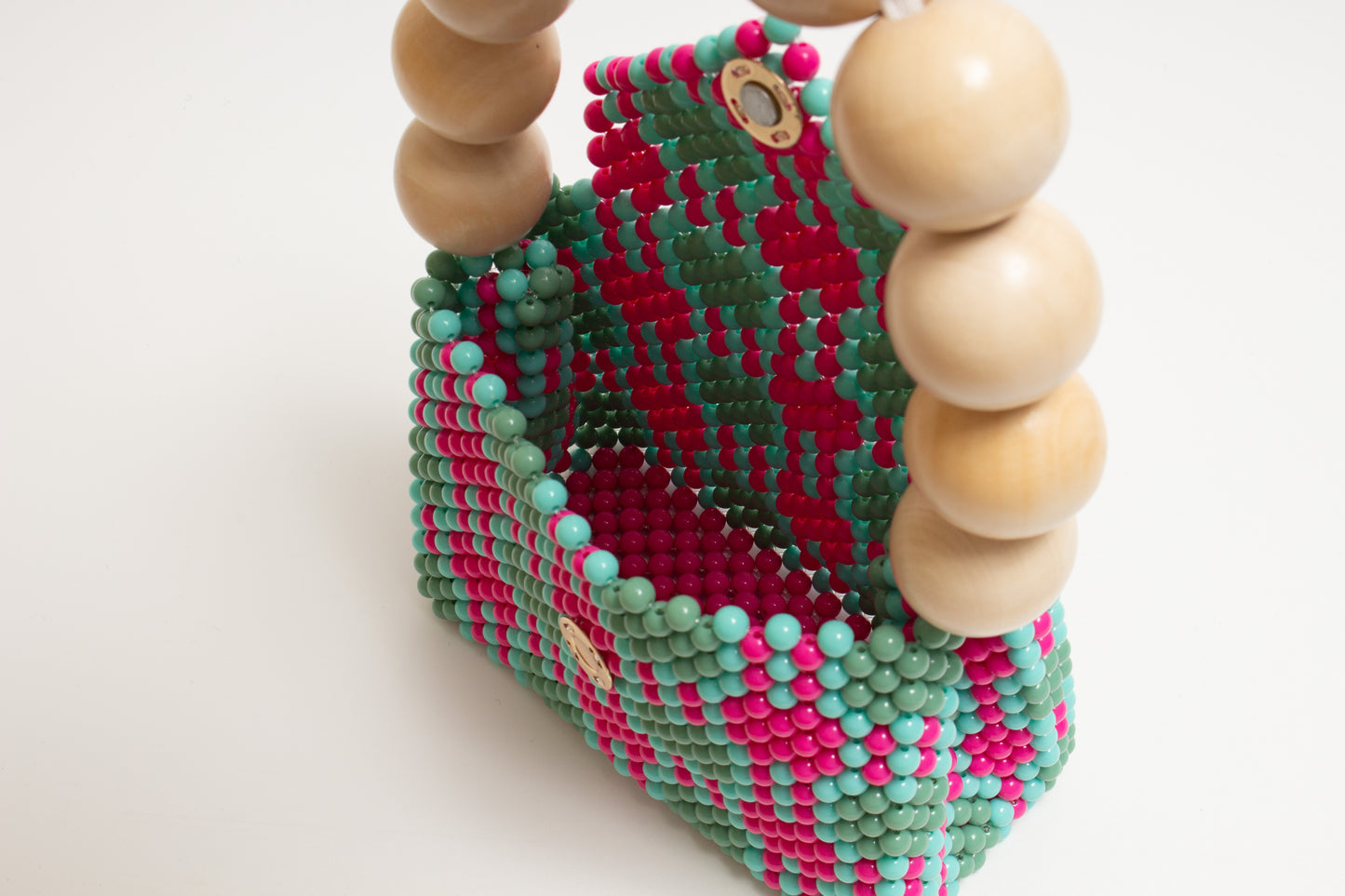 【2/25 20:00-販売】wood ball hand bag（pink green blue）